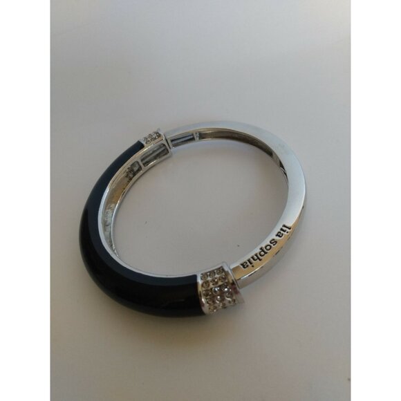 LIA SOPHIA Chromatic Silver & Black Stretch Bracelet size Medium(2 3/8" INSIDE) - Picture 1 of 5